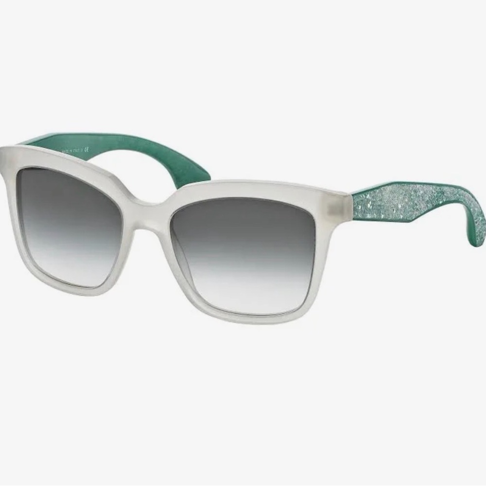Miu Miu Sunglasses - Ivory and Teal with Crystals